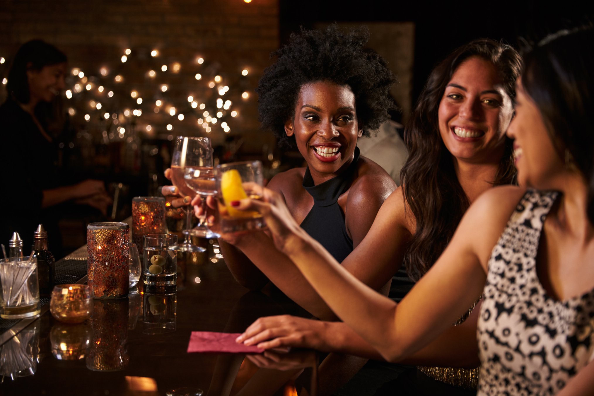 Female Friends Enjoying Night Out  